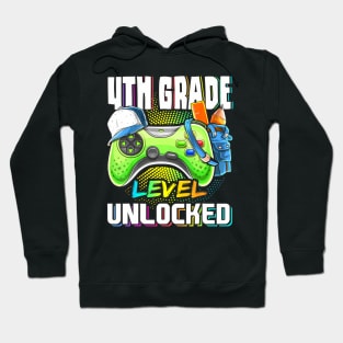 4Th Grade Level Unlocked Video Game Back To School Boys Hoodie